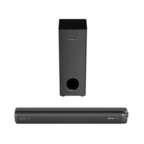 Digitalbasics 2.1CH Dolby Atmos TV Soundbar Speaker Bluetooth 120W Output with 70W External Wired Subwoofer and Opt&AUX Cables,Deep Bass,Multiple Connection