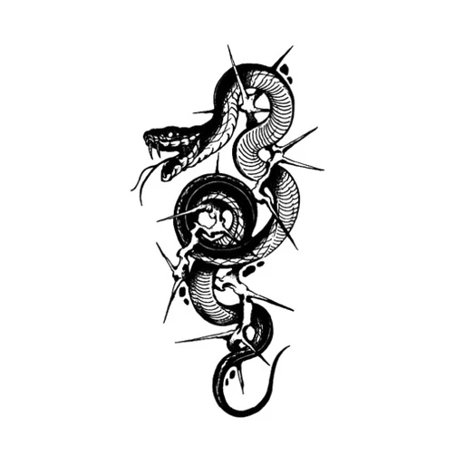 Generic Evil Snake Plant Ink Waterproof Semi Permanent And Durable 2-Week Temporary Tattoo Stickers, Small Pattern Clavicle, Arm
