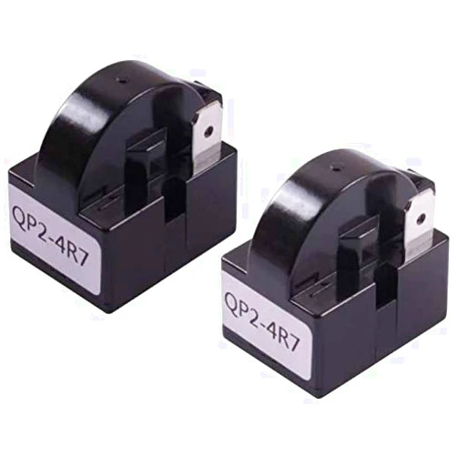 AKOAK 2 Pcs/Pack QP2-4R7 4.7 Ohm 1 Pin Refrigerator PTC Starter Relay Black
