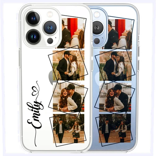 Somlatic Custom Phone Case Customized Photo Picture Name Clear Cases Personalized Make Your Own Phones Cover Compatible with iPhone 16 15 14 13 12 11 XR X XS 8 7 Plus Mini Pro Max Xmas Present