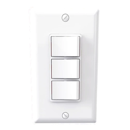 ELEGRP Decorator Triple Rocker Light Switch, Three Single Pole Electrical Paddle Switch, 15A 120V, in-Wall On/Off Switch, Self-grounding, Wall Plate is Included, UL Listed (1 Pack, Glossy White)