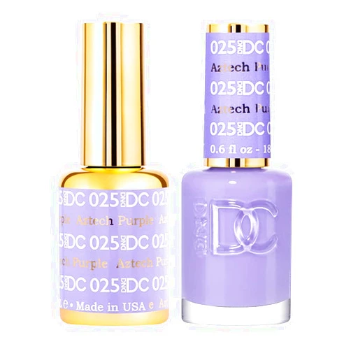 Generic DC Duo Gel & Matching Lacquer Polish Set Soak off Gel NAIL All In One Daisy Top Coat for Nails (with bonus side Glitter) Made in USA (25 Aztech Purple)