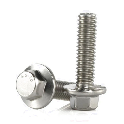 MewuDecor M6-1.0 x 20mm Flanged Hex Head Bolts Flange Hexagon Screws, Stainless Steel 18-8 (304), Plain Finish, 25 PCS