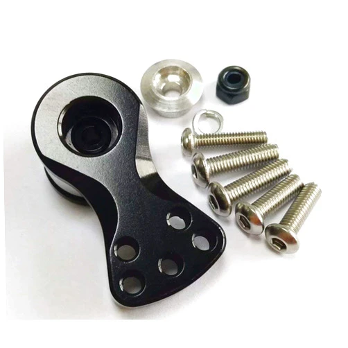 EPTNNASO Aluminum Servo Saver 21.5MM for Stock Plastic 25T Output Gear Ajustable Hi-Torque Servo Arm Black