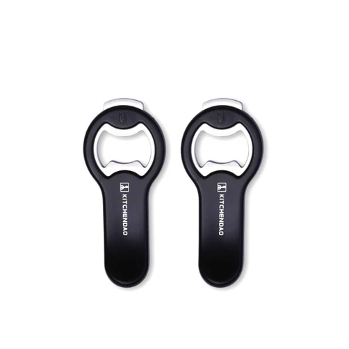 KITCHENDAO 2 in 1 Magnetic Beer Bottle Opener for Fridge and RV with Cap Catcher - Pop Can Soda Can Opener, Stick to Refrigerator for Easy Storage with Magnet, Gift for Men Husband Father- 2 Pack