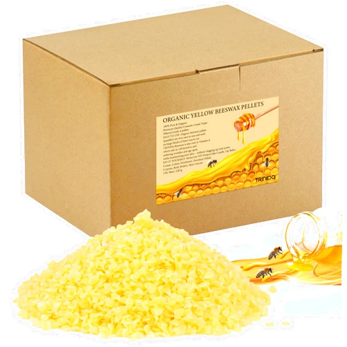 TRINIDa Yellow Beeswax Pellets 5LB(80 oz), 100% Organic Bees Wax Pellets for DIY Candles, Beeswax for Candle Making, Skin, Body, Face, and Hair Care, Lotions, DIY Creams, Lip Balm and Soap Making