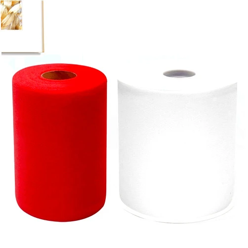 IONTACH Tulle Fabric Rolls, 2 Pcs, Fabric Spool Tulle Ribbon for DIY Tutu Bow Baby Shower Birthday Party Wedding Decorations Christmas Craft Supplies