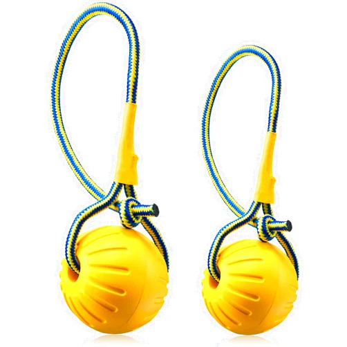 Chivao 2 Pieces Ball Dog Toy Ball on a Rope for Dogs Classic Working Dog Toys Training Dog Bite Ball Reward and Exercise Toy Rope Balls for Dog Fetch Catch Throw Plays Holiday Supplies, 2.7 Inch and 3.5 Inch