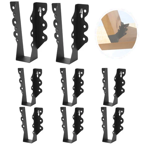 XIHUWZ 8 Pcs 2x6 Joist Hanger,Black Powder-Coated for Rafter Hurricane Ties Joist Hangers, Tie Brackets for Floor Deck and Ceiling Trusses