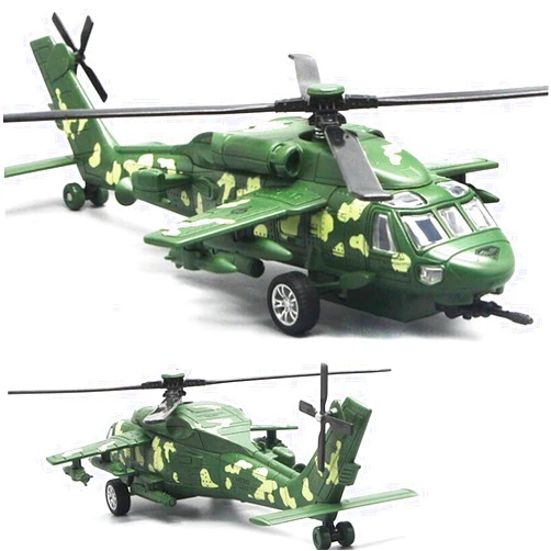 OTONOPI Military Helicopter Toy with Lights and Sounds, Die Cast Metal Airplane Pull Back Army Plane Toys for Kids Children Boys Girl