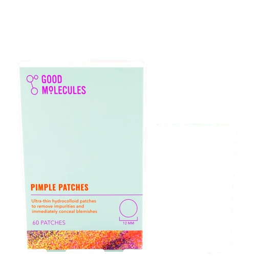 Good Molecules Pimple Patches (60 Patches) - Ultra-Thin Hydrocolloid Patches To Conceal Whiteheads, Blackheads And Blemishes, Target Ance and Impurities - Skin Care For Face With Cellulose And Pectin