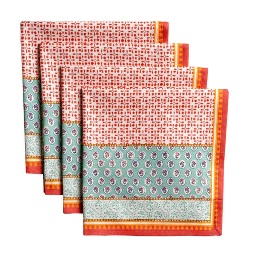 Maison d' Hermine Napkin 100% Cotton Set of 4 Cloth Napkin Decorative Washable Napkins, Home, Kitchen, Dining, Cocktail Parties & Camping, Provence - Spring/Summer (20”X20”)