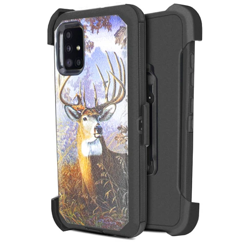 6-goodeals 6goodeals Galaxy A51 Case, Holster with Belt Clip 4-Layer Anti Drop Heavy Duty Defender Protective Case (Accessory Bundle) for Samsung Galaxy A51 (Big Buck)