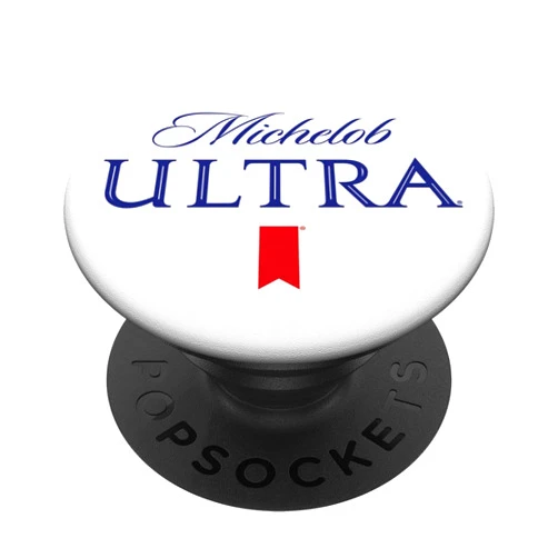Michelob Ultra White Logo PopSockets Stand for Smartphones & Tablets PopSockets PopGrip: Swappable Grip for Phones & Tablets PopSockets Adhesive PopGrip