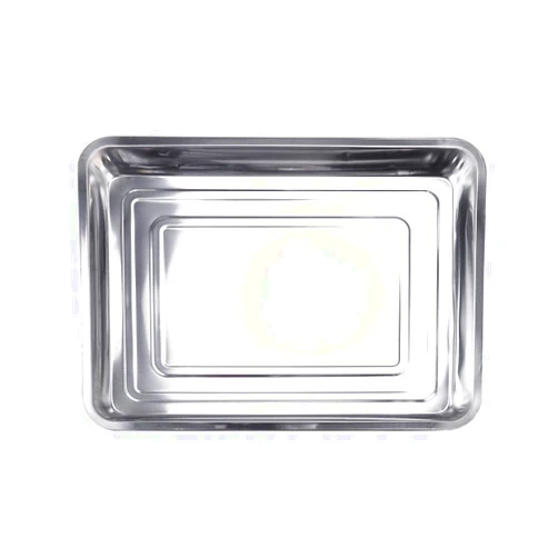 MISETA Sheet Pan Stainless Steel Roasting Pan Rectangular Deep Roaster Pan Tray Nonstick Steel Roaster Lasagna Pan Baking Tray Quarter Sheet for Roasting (Size : 45x35x4.8cm)