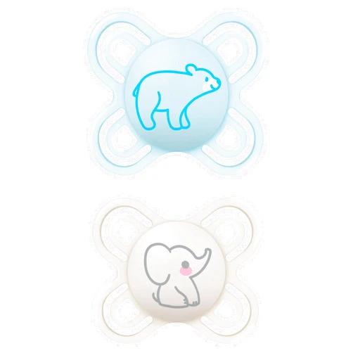 MAM Perfect Baby Pacifier, Patented Nipple, Developed with Pediatric Dentists & Orthodontists, Boy, 0-3 Months (Pack of 2)