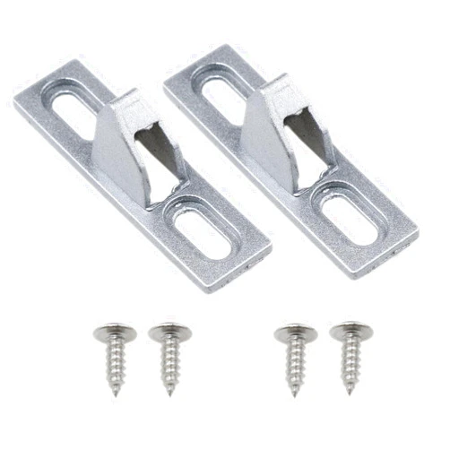 Meuey Lyot Sliding Door Keeper Sliding Glass Lock Sliding Door Hardware Sliding Door Lock Latch Sliding Door Latch Replacement with Mounting Screw for Various Sliding Patio Door (Silver) 2pcs