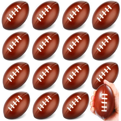 Jerify 16 Pcs Mini Foam Footballs Bulk 3.5 Inch Small Stress Balls Football Party Favor for Stress Relief Kid Carnival Game Party Gift Decoration