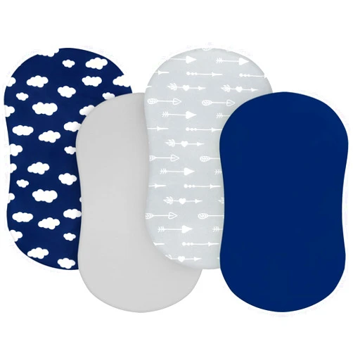 Biloban Baby Bassinet Sheets 4 Pack Compatible with Halo Bassinest Swivel, Flex, Glide, Premiere & Luxe Series Sleeper, 4 Pack, Ultra Soft & Skin-Friendly