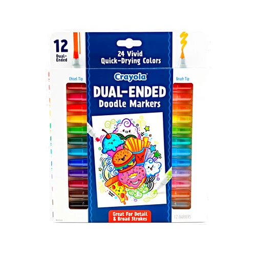 Crayola Dual Chisel Tip & Brush Markers (12ct), Markers for Adults, Art Marker Set, Coloring Supplies, Gifts for Teens & Adults