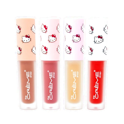The Crème Shop x Sanrio Hello Kitty Collection: Ultimate Lip Elixir - Kawaii Kiss Lip Oil Set with Nourishing Ingredients - Perfect for Hydration, Shine, and a Hint of Tint (Set of 4)