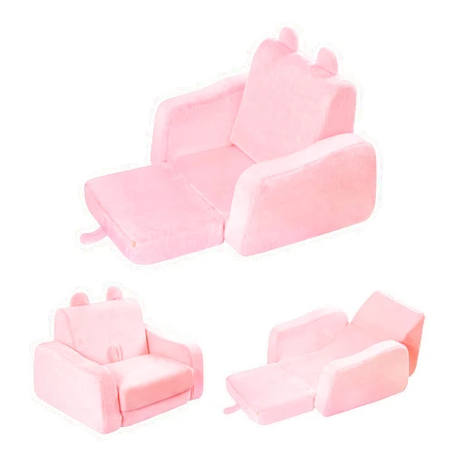 ENITYA Toddler-Couch, Toddler-Chair Fold Out, Pink Kids Sofa, 3-in-1 Convertible Sofa to Bed Comfy for Watching TV/Reading/Gaming/Resting