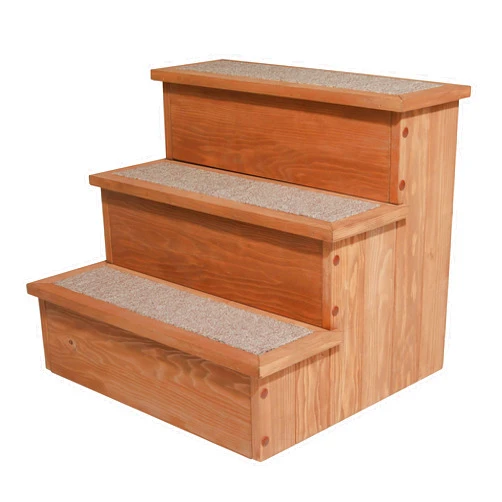 zoovilla PTR0082212010 Yorkshire Pet Step with Storage, Wood Bedside Ramp with Storage, Natural Wood, 15.55″D x 17.50″W x 14.76″H