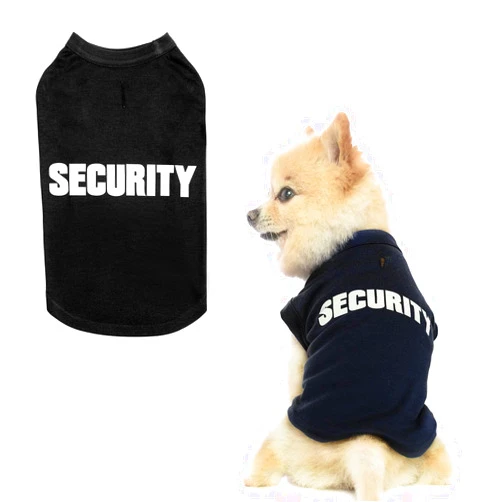 BINGPET Security Dog Shirts,Soft Cotton Puppy Tshirt,Breathable Lightweight Dog Costumes Tank Top Vest Machine Washable Stretchy for Small Medium Large Dogs Boy Girl