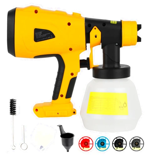 Jurliful Cordless Paint Sprayer Gun for DeWalt 20V Max Battery,Wireless Electric Sprayer Gun,Spray Paint Gun with 1000ml Large Container, Ideal for Cabinets, Fence, Walls, DIY Works（Battery Not Included）