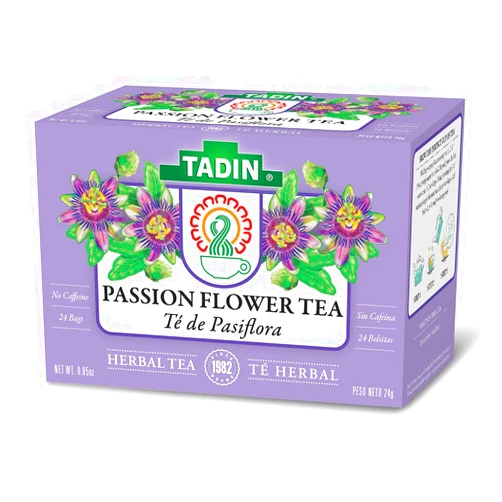 Tadin Passion Flower Herbal Tea. Caffeine Free. 0.84 oz. 24 Tea Bags