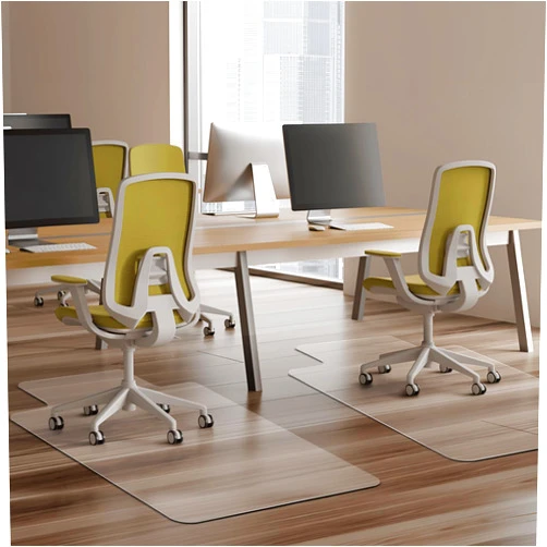 Vicwe Hardwood Floor Office Chair mat, 2 PCS, 36 x 48 inches Clear Desk Hard Floor Chair Mat Protector, Office Mats for Rolling Chairs, with Lip