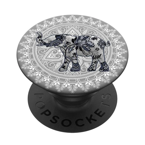 BoredKoalas Elephant Phone Case Gifts Blue Elephant Mandala Cool Indian Tuskers Animal Lover Gift PopSockets Swappable PopGrip