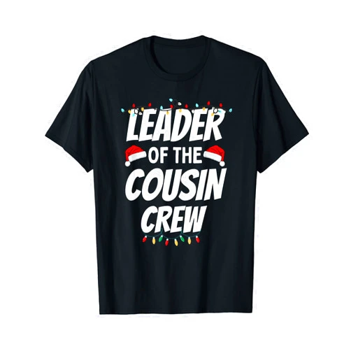 Cousin Crew Christmas Ugly Family Xmas Design Leader of the Cousin Crew Funny Christmas Matching Pajama T-Shirt