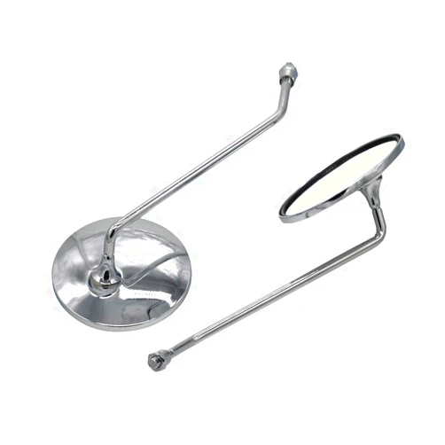 Zilai LMoDri Chrome Motorcycle Rear View Mirrors ATV Scooter Back Side Mirror 8mm (Long Rod)