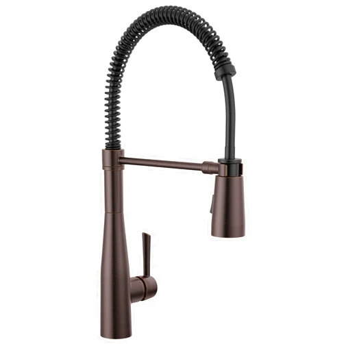 Delta Essa Pro Style Commercial Kitchen Faucet with Pull Down Sprayer, Oil Rubbed Bronze Single Hole Kitchen Sink Faucet, Single Handle, Venetian Bronze 9613-RB-DST
