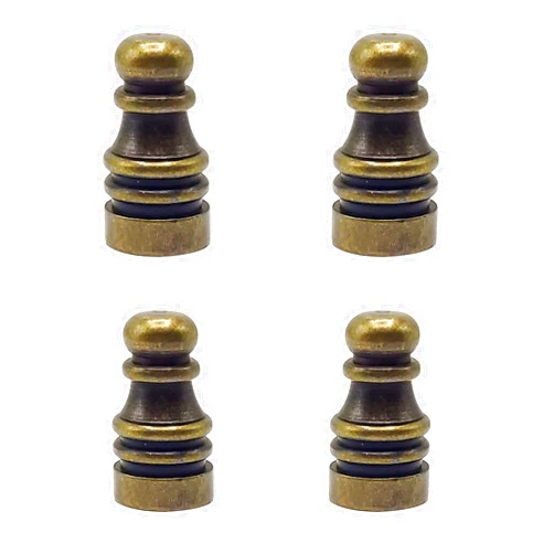 ECUDIS Pack of 4 Solid Metal Lamp Finials Caps Knob for Lamp Shade Harp Holder Lamp Decoration Accessories, 1 Inch Tall (Antique Brass)