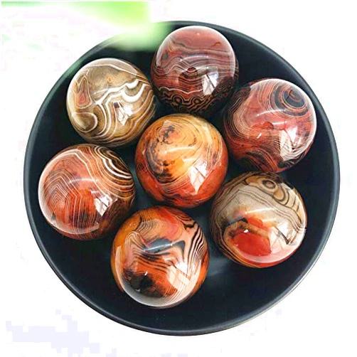 AlexSunny 1Pc Rare Natural Red Carnelian Agate Ball Sardonyx Quartz Crystal Sphere Healing Natural Stones and Minerals (38-41Mm)