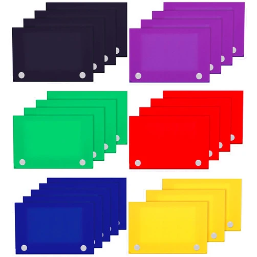 Better Office Products 3 x 5 Inch Index Card Case, 24 Pack, Semi-rigid Plastic, with Clear Index Dividers, Primary Color Assortment