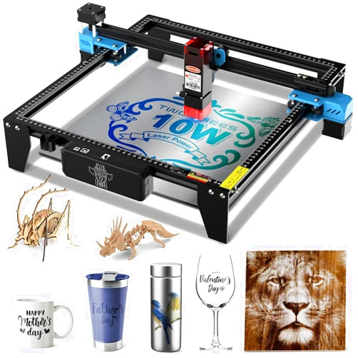 Twotrees TTS-10 Pro Laser Engraver,10000mW High Precision Laser Engraving Machine,Laser Cutter,30000mm/min Speed,0.069mm Laser Spot Engraver Machine for DIY,Wood,Metal,Acrylic,Glass,Stainless Steel