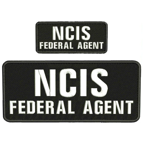 BGP NCIS F AGENTembroidery Patch 4x10 and 2x5 Hook on Back White Letters