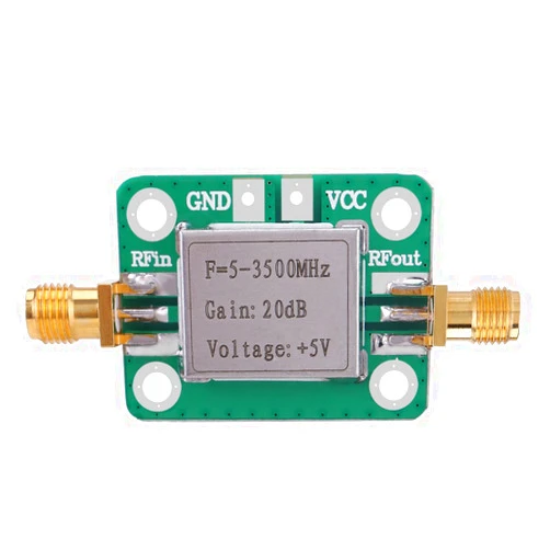 Hyuduo Ham Radio Module, RF Amplifier LNA 5-3500MHz 20dB Gain Broadband Low Noise Filter Module with Shielding Shell, Amplifiers