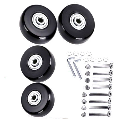 MIDOGAT Set of 4 Luggage Suitcase Replacement Wheels Axles Repair Kit PU Bearing Wheels Silent (50 * 18)