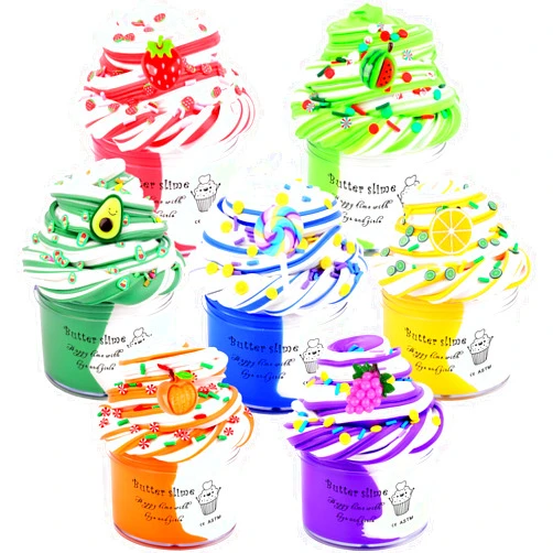 WUJYLY 7 Pack Butter Slime Kit for Girls,Rainbow Slime Kits, Non-Sticky and Soft Slime for Boys, Scented Slime Party Favors, Birthday Gift, Stress Relief Toy for Kids.