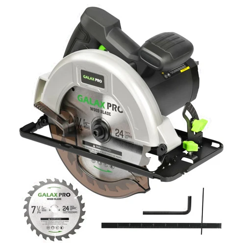 GALAX PRO 11 Amp Power Circular Saw, 6000RPM Corded Circular Saw with Adjustable Cutting Depth 2-7/16