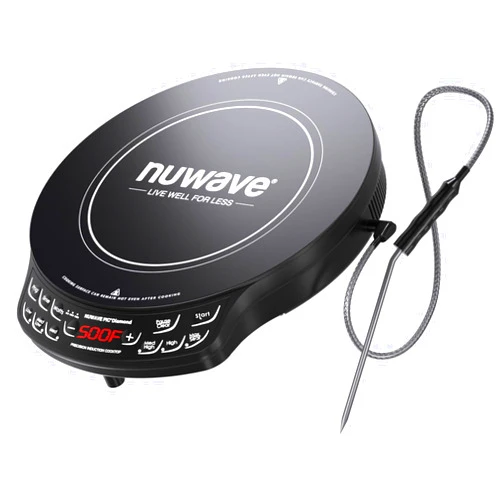 Nuwave Diamond Precision Induction Cooktop, New & Improved, 1400 Watts, 91 Temps 50°F to 500°F, 6.5” Heating Coil, Shatter-Proof Ceramic Glass, 3 Wattage Settings, Ideal for Dorms, RVs & Small Apts