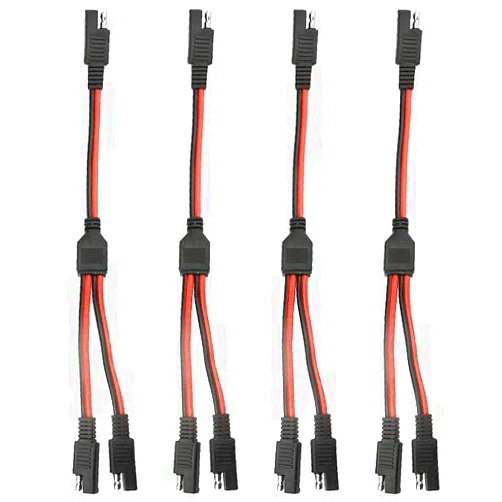 WMYCONGCONG 4 PCS 11inch 14AWG SAE Y Splitter 1 to 2 SAE Connector Quick Release Quick Disconnect Car Power Charging Extension Cable for Automotive Solar Panel (4)