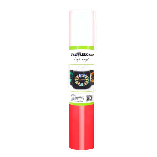 TECKWRAP Cold Color Changing Vinyl,Turns Bright Red When Cold, Adhesive Vinyl for Craft Cutter, Stickers, Decals, 1ft x5ft