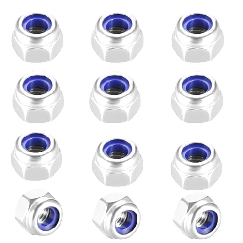 SpzcdZa M8x1.25mm Nylon Lock Nuts,SpzcdZa 25pcs 304 Stainless Steel Nylon Insert Hex Lock Nuts for Industrial and Construction Fasteners