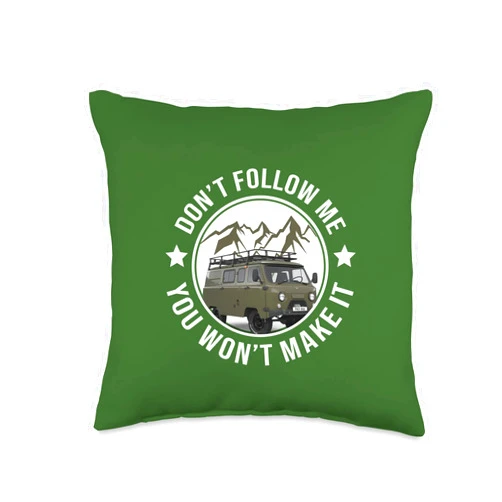 UAZ Buchanka 452 Offroad Minivan Geländewagen Buchanka UAZ 452 Off-Road 4x4 Minivan Camping Throw Pillow, 16x16, Multicolor