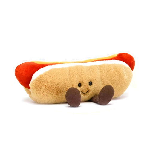 Jellycat Amuseables Hot Dog Stuffed Toy, 10 inches - Food Plush - Fun Gift Idea
